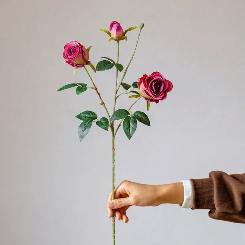 Artificial Vintage Garden Rose Stem – 25"
