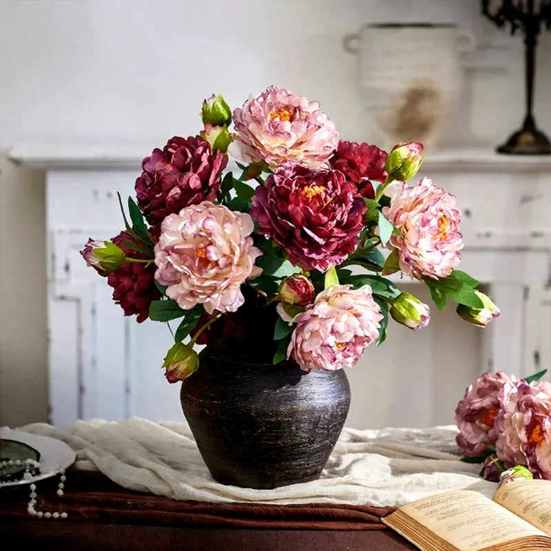 Artificial Vintage Peony Stem – 26"