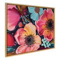 Sylvie Preppy Boho Aesthetic Colorful Floral Group Framed Canvas by The Creative Bunch Studio