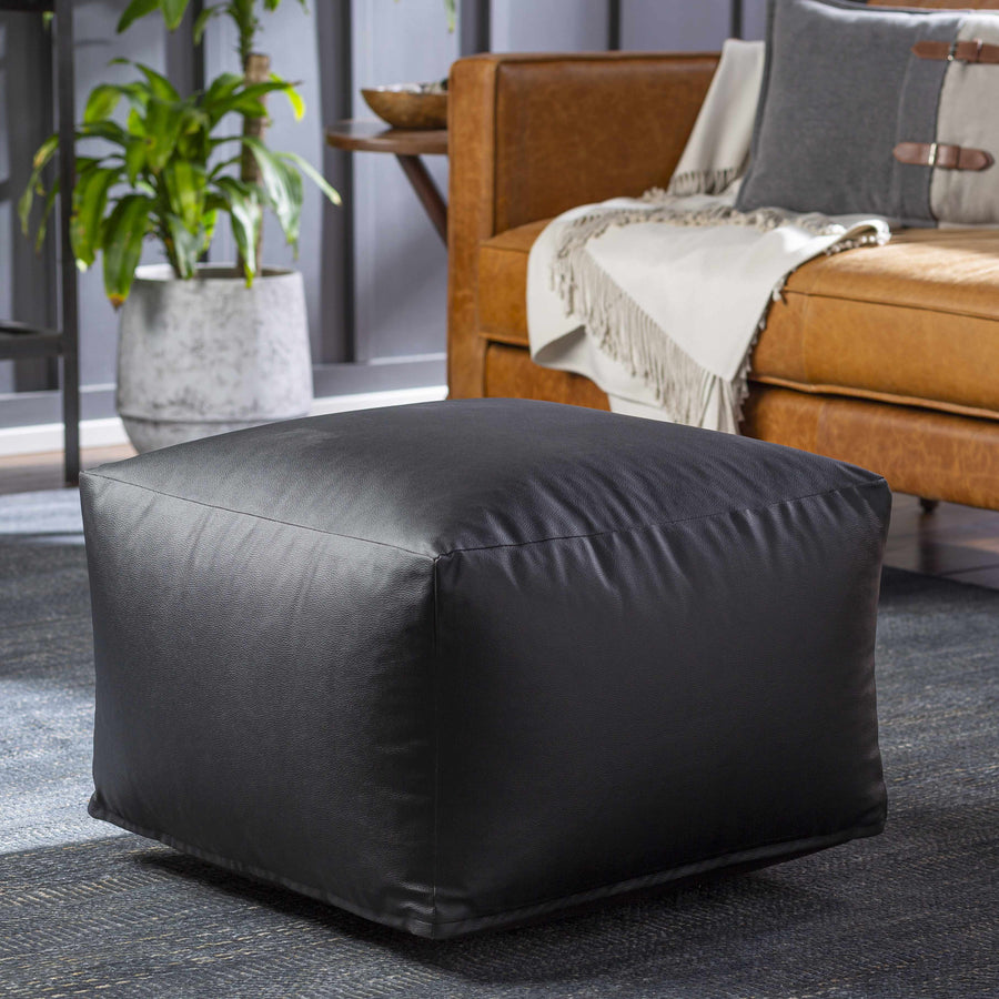 Petersville Faux Leather Pouf