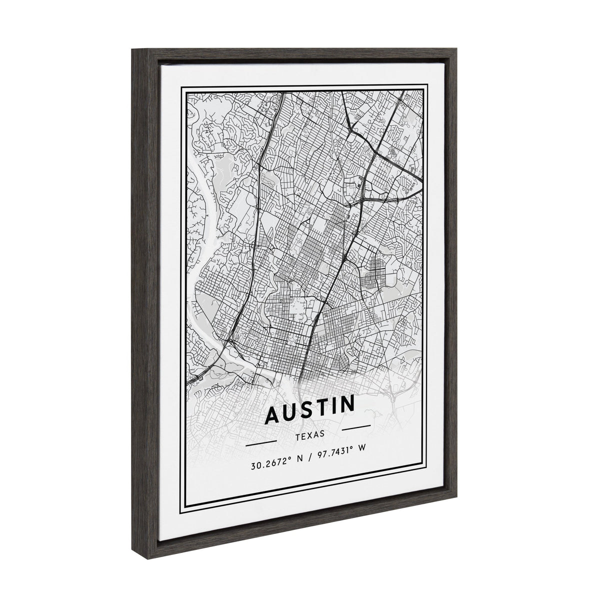 Sylvie Austin Modern Map Framed Canvas by Jake Goossen