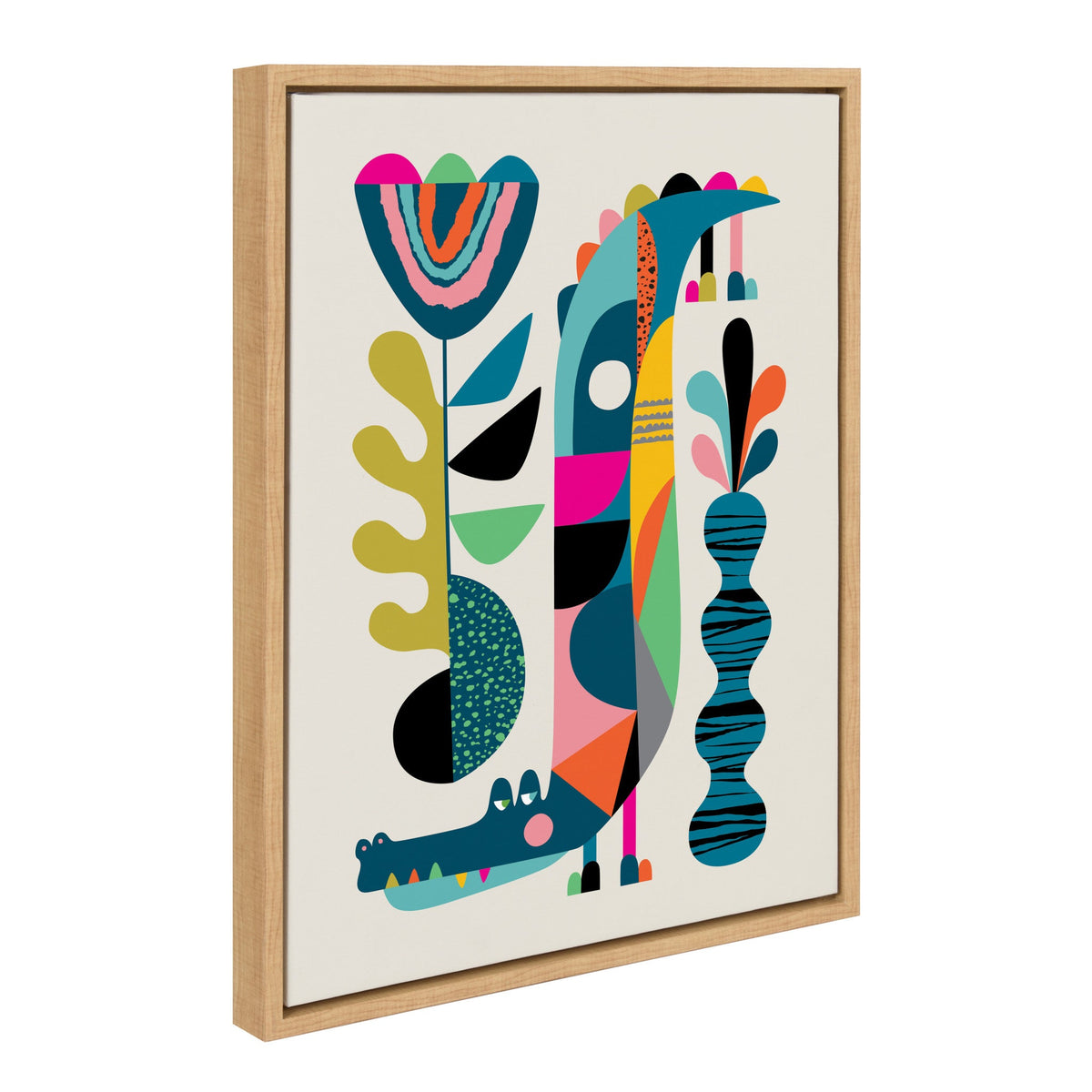 Sylvie Crocodile Framed Canvas by Rachel Lee of My Dream Wall