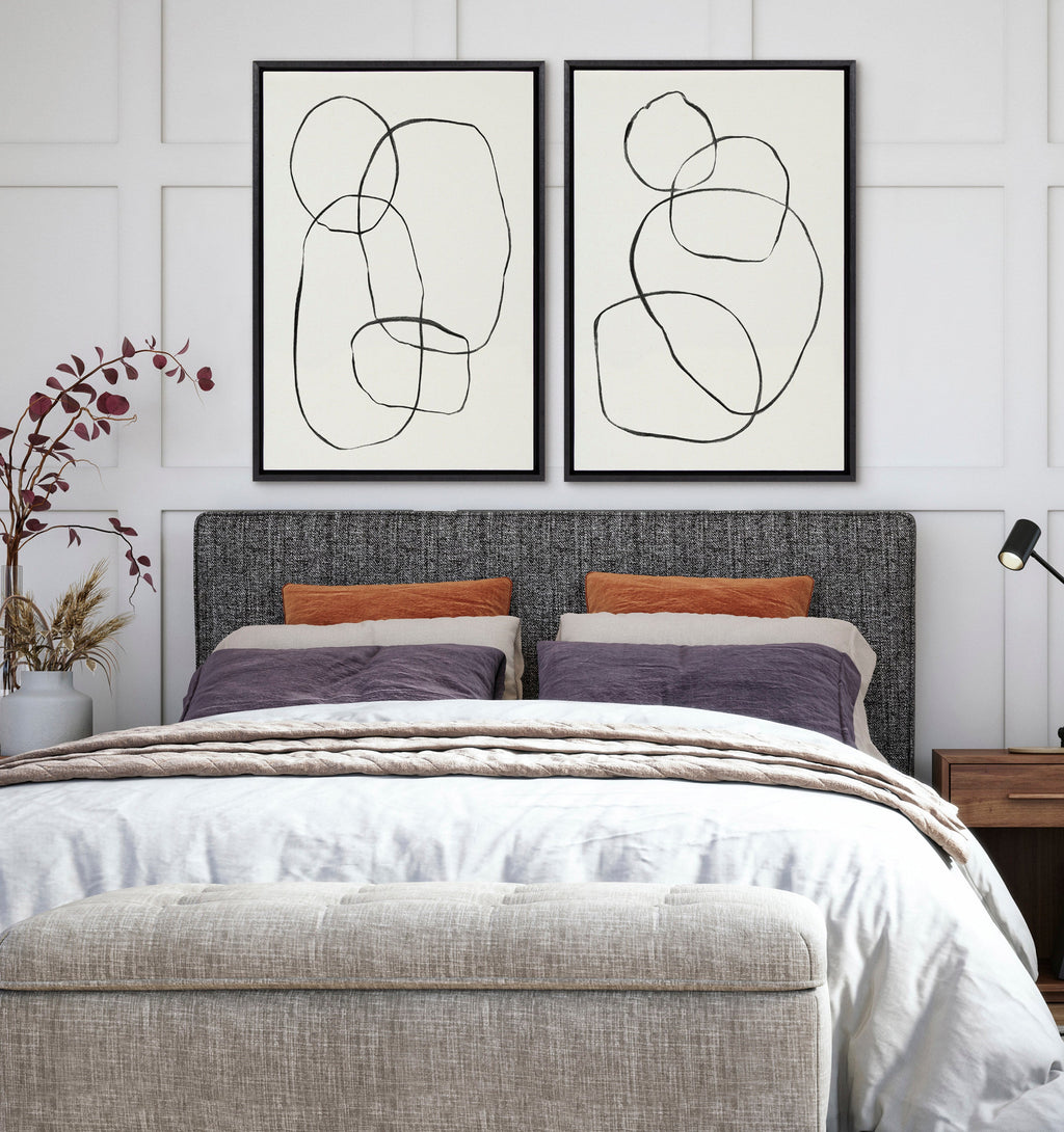 Sylvie Going in Circles Framed Textured Canvas Set of 2 by Teju Reval of SnazzyHues