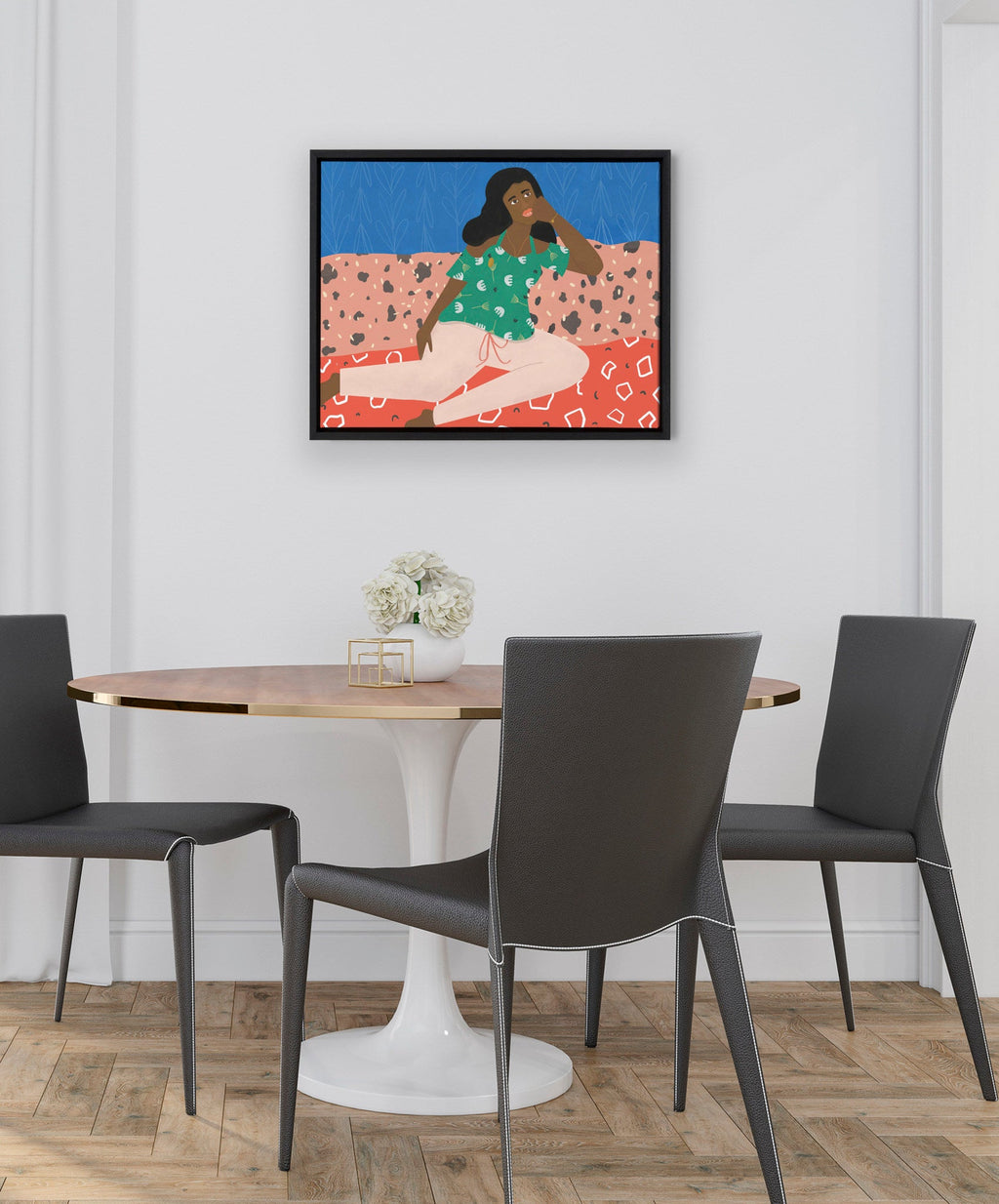 Sylvie At Home Framed Canvas by Queenbe Monyei