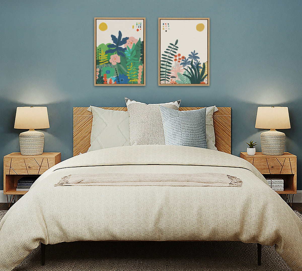 Sylvie Zen Garden 1 and 2 Framed Canvas Art Set of 2 by Kelly Knaga