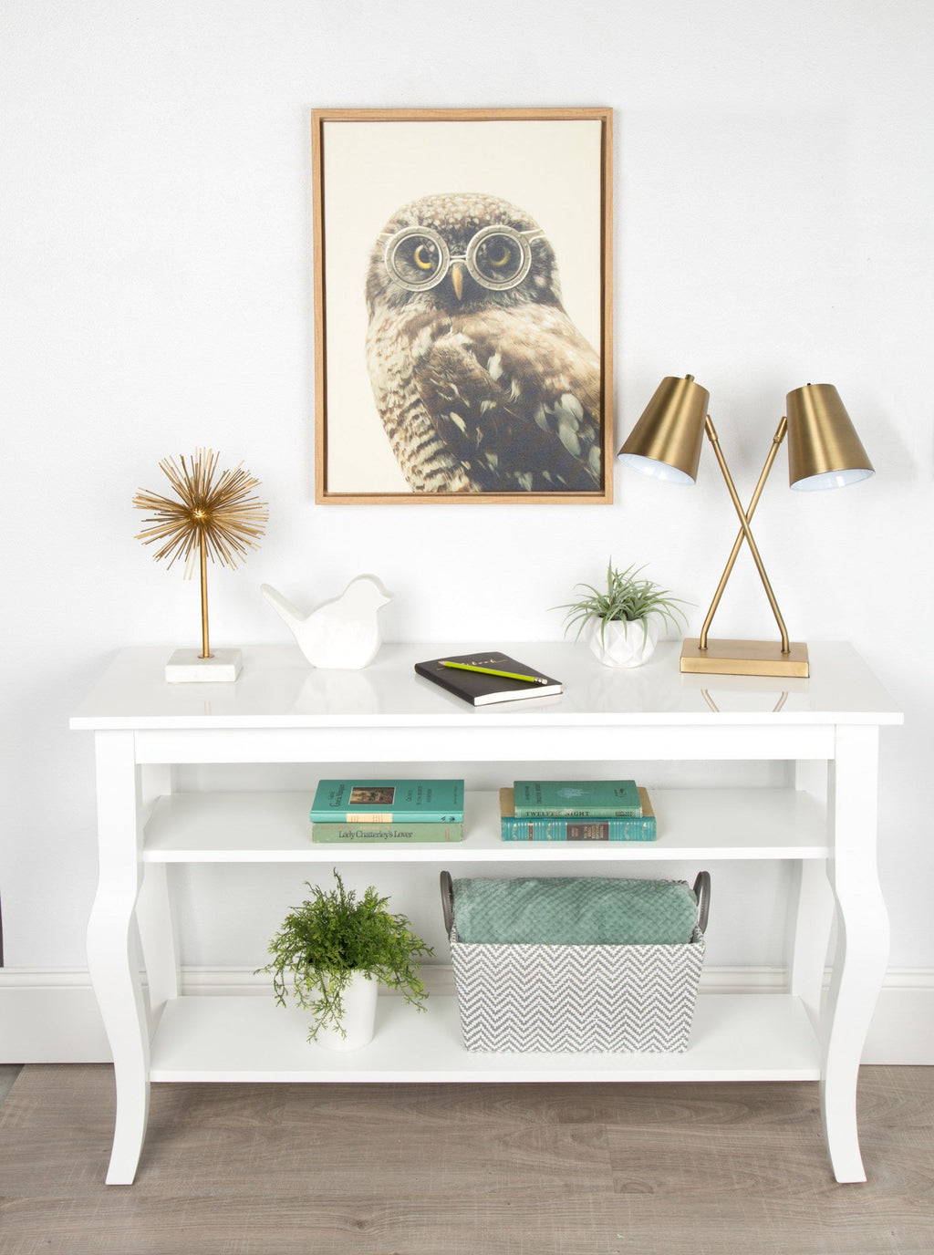 Sylvie Owl Wearing Glasses Framed Canvas by F2 Images