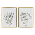 Sylvie Neutral Botanical 1 and 2 Framed Canvas Set of 2 by The Creative Bunch Studio