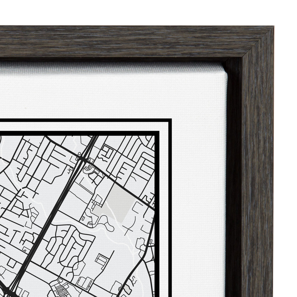 Sylvie Austin Modern Map Framed Canvas by Jake Goossen