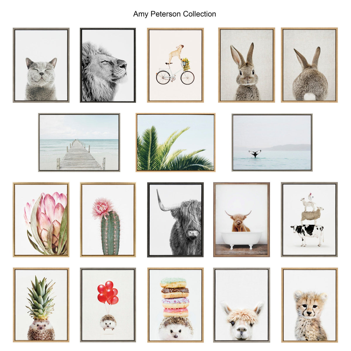 Sylvie Woodland Animal Framed Canvas Art Set by Amy Peterson
