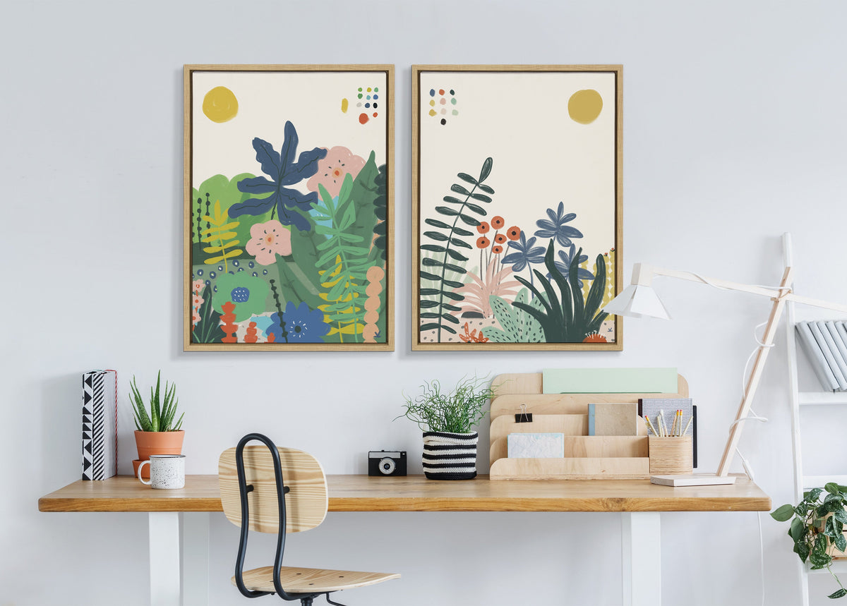 Sylvie Zen Garden 2 Framed Canvas by Kelly Knaga