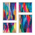 Sylvie EV Brushstroke 128 Framed Canvas Art Set of 4 by Jessi Raulet of Ettavee