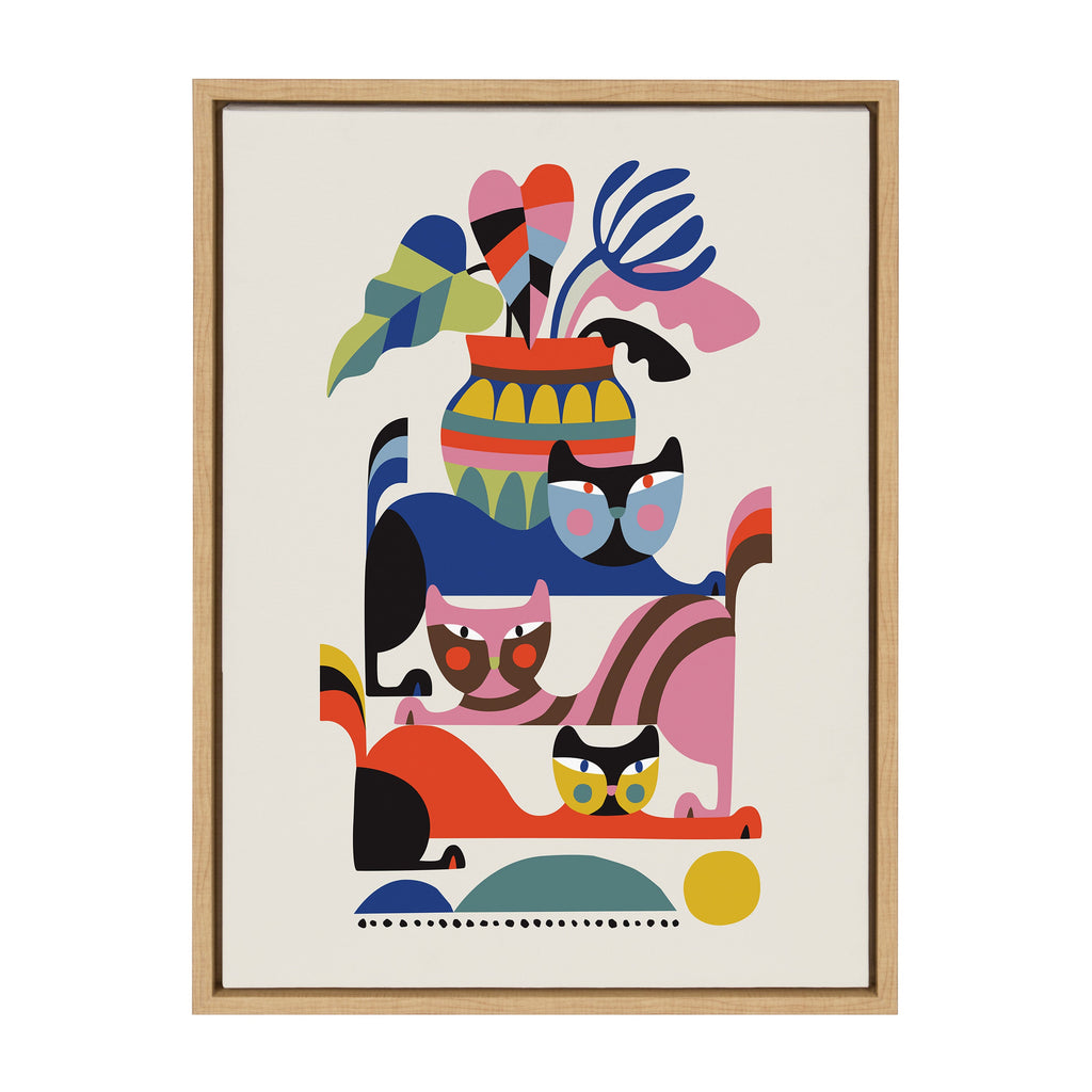 Sylvie 3 Cats Framed Canvas by Rachel Lee of My Dream Wall