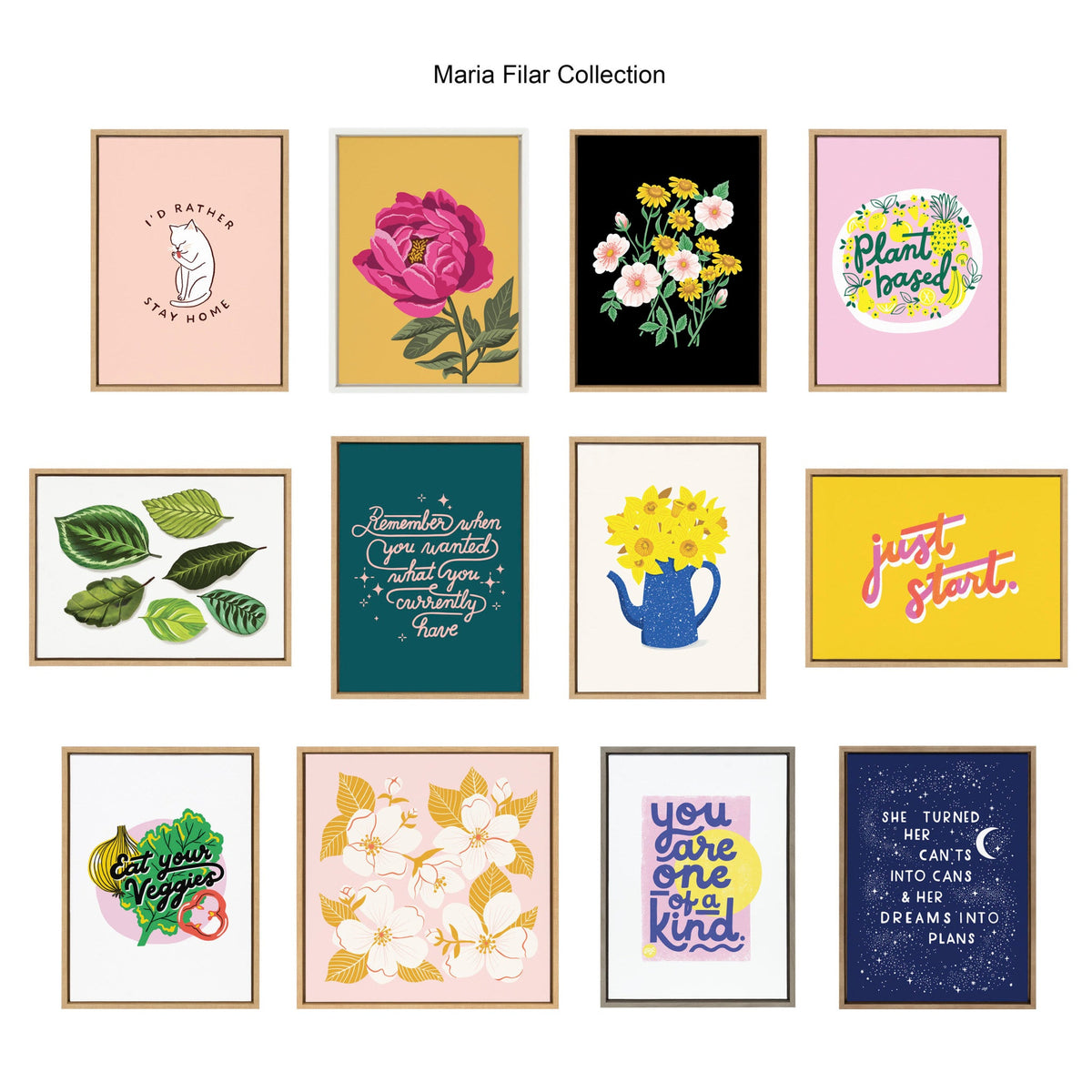 Sylvie Plant Based Framed Canvas by Maria Filar