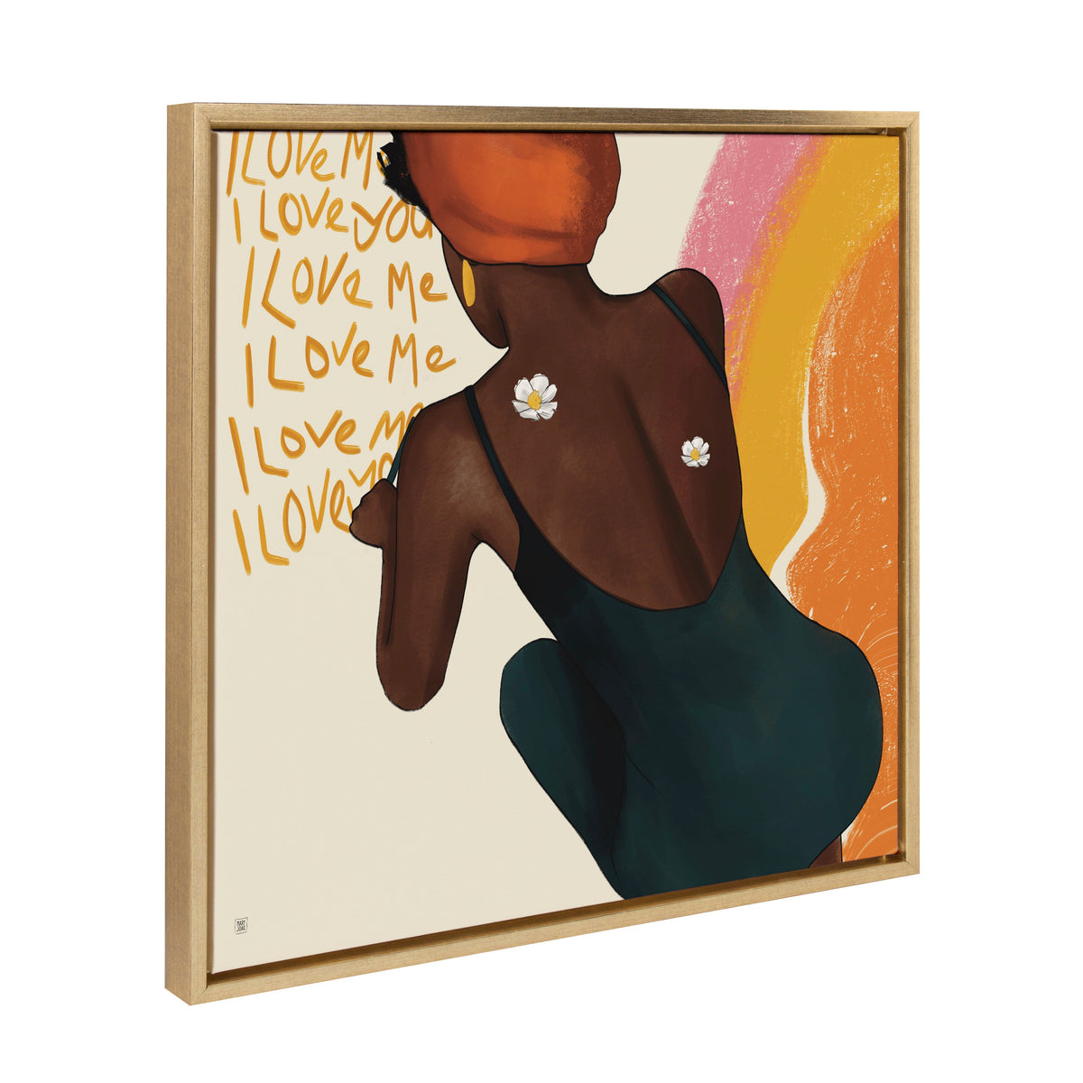 Sylvie I Love Me I Love You Framed Canvas by Mary Joak