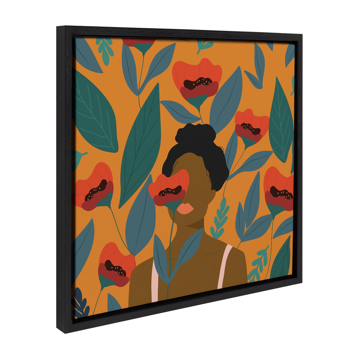 Sylvie Smell the Roses Framed Canvas by Oris Eddu