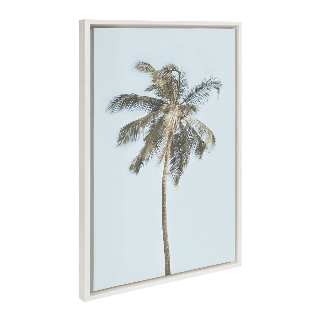 Sylvie One Coconut Palm Tree Framed Canvas by The Creative Bunch Studio