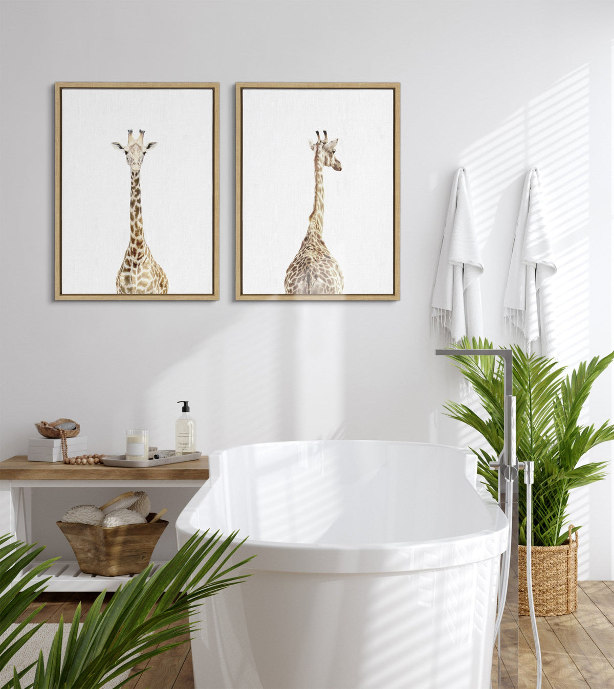 Sylvie Giraffe Front and Back Framed Canvas Set of 2 by Amy Peterson Art Studio