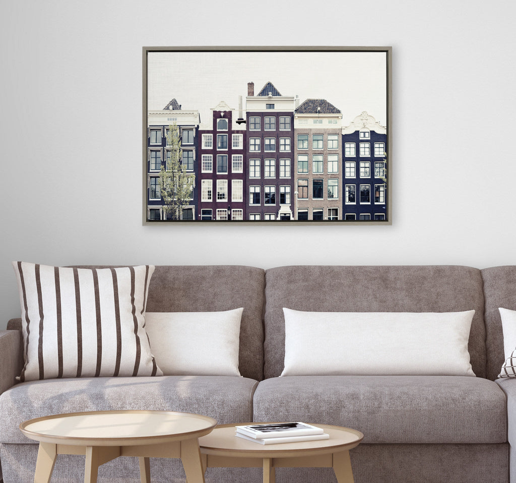 Sylvie Townhouses Framed Canvas by Caroline Mint