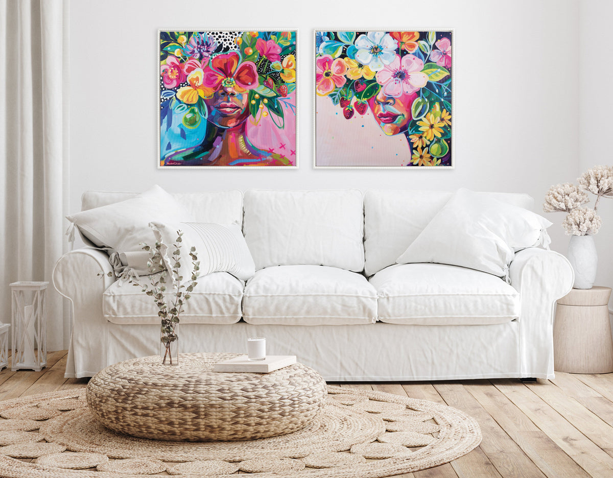 Sylvie Beaded She Was Thoughtful and Kind Framed Canvas by Rachel Christopoulos