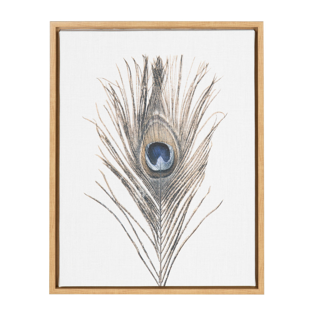 Sylvie Peacock Feather Framed Canvas by Simon Te of Tai Prints
