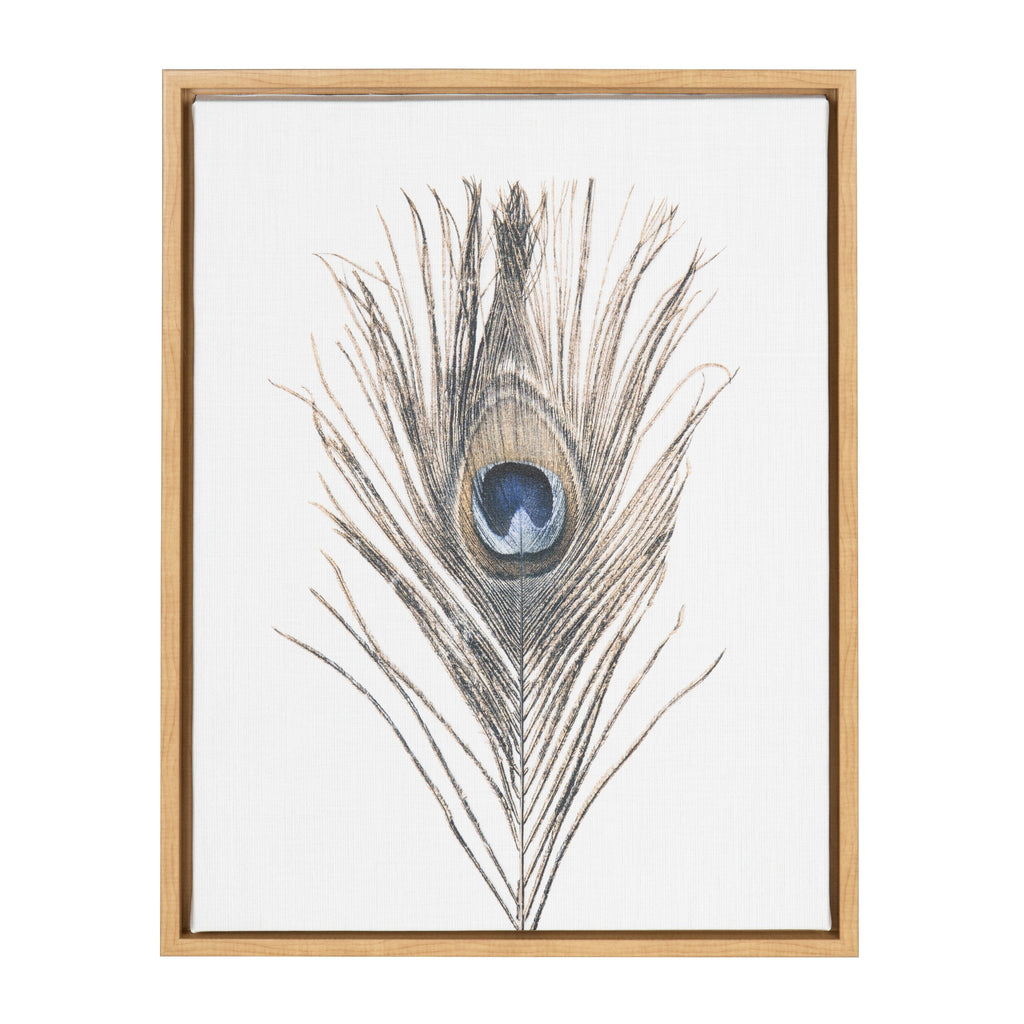 Sylvie Peacock Feather Framed Canvas by Simon Te of Tai Prints