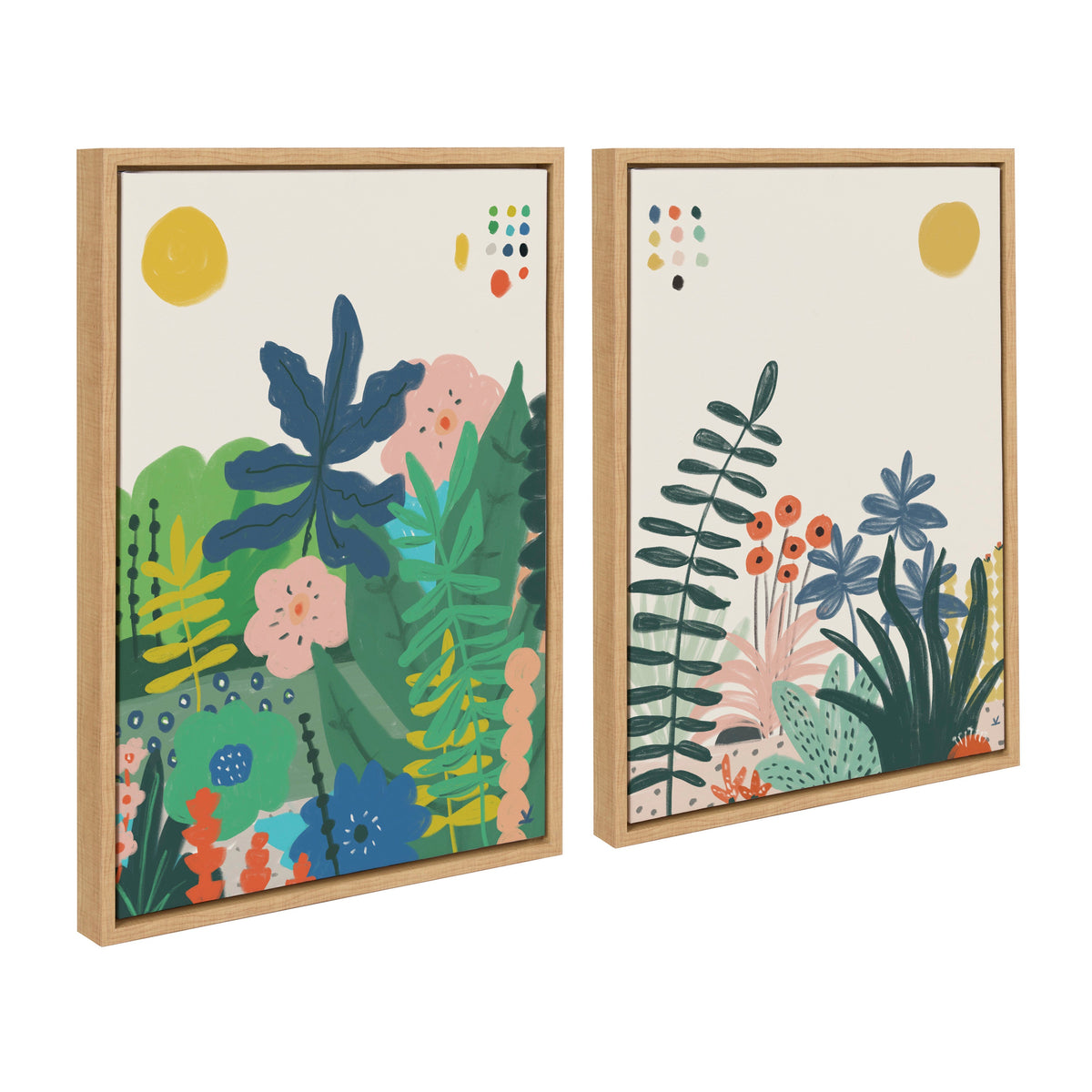 Sylvie Zen Garden 1 and 2 Framed Canvas Art Set of 2 by Kelly Knaga