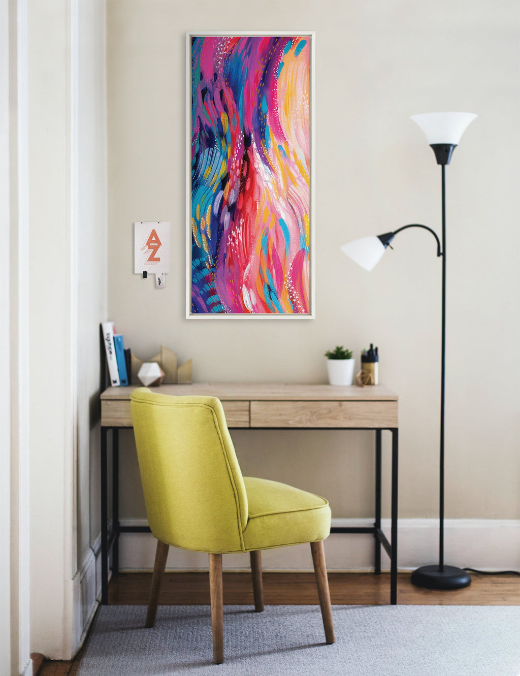 Sylvie Brush Strokes 90 Framed Canvas by Jessi Raulet of Ettavee
