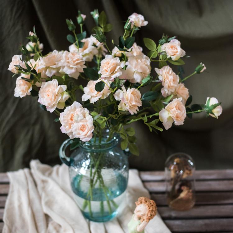 Artificial Silk Real Touch Blooming Rose Stem 25" Tall