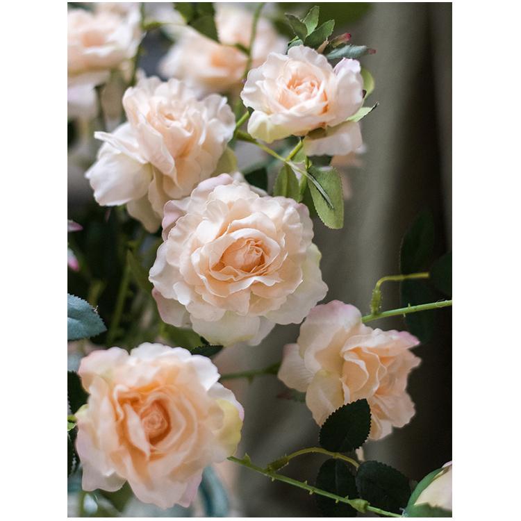 Artificial Silk Real Touch Blooming Rose Stem 25" Tall