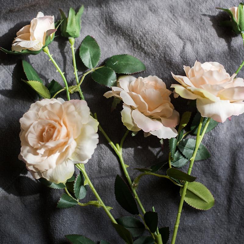 Artificial Silk Real Touch Blooming Rose Stem 25" Tall