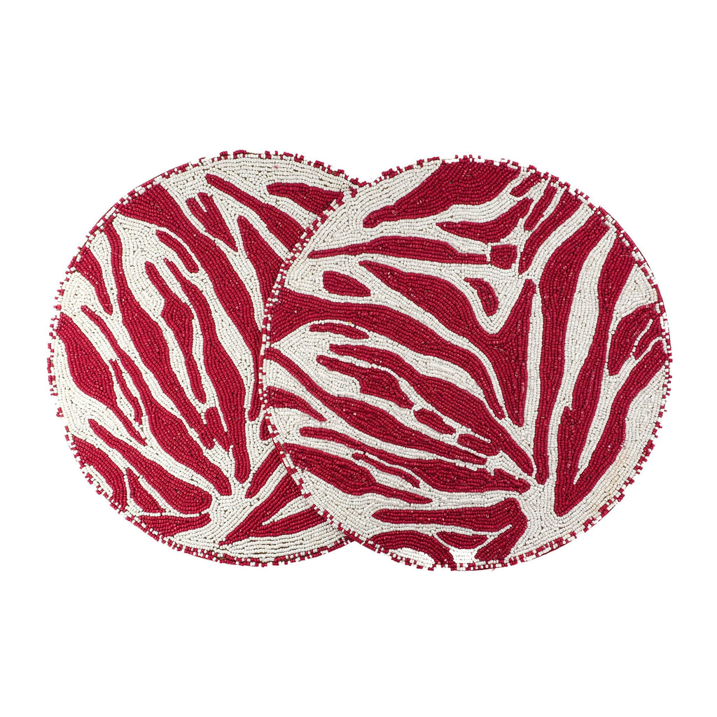 Red & White Placemats, Set of 2