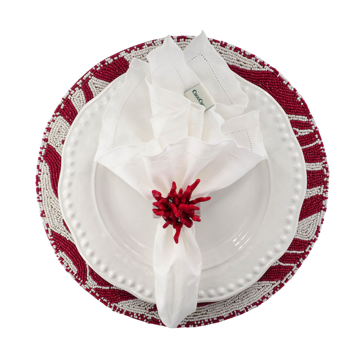 Red & White Placemats, Set of 2