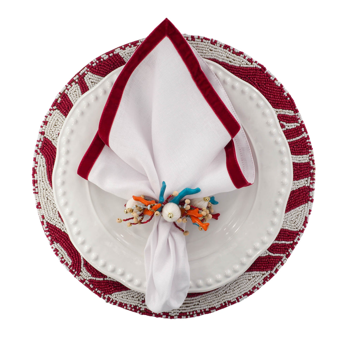 Red & White Placemats, Set of 2
