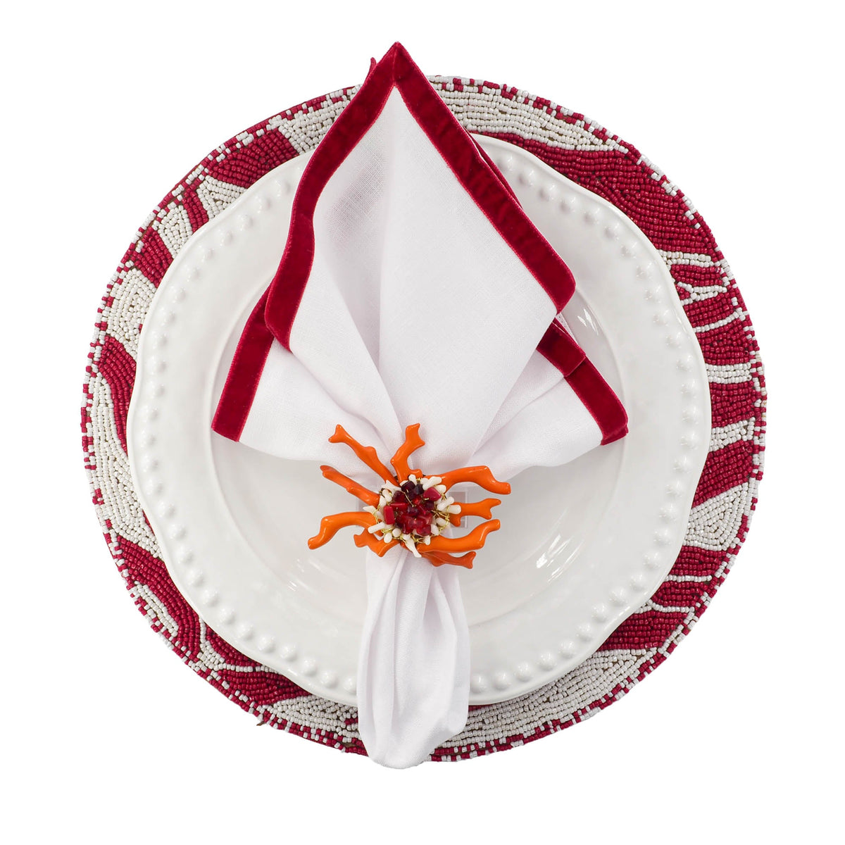 Red & White Placemats, Set of 2