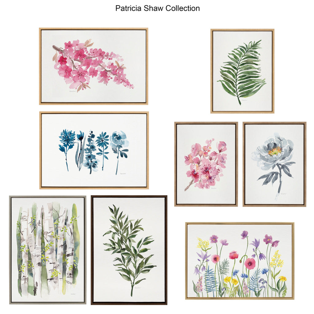 Sylvie Flowers and Ferns Framed Canvas by Patricia Shaw