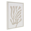 Sylvie Abstract Coral Coastal Beige Framed Canvas by The Creative Bunch Studio