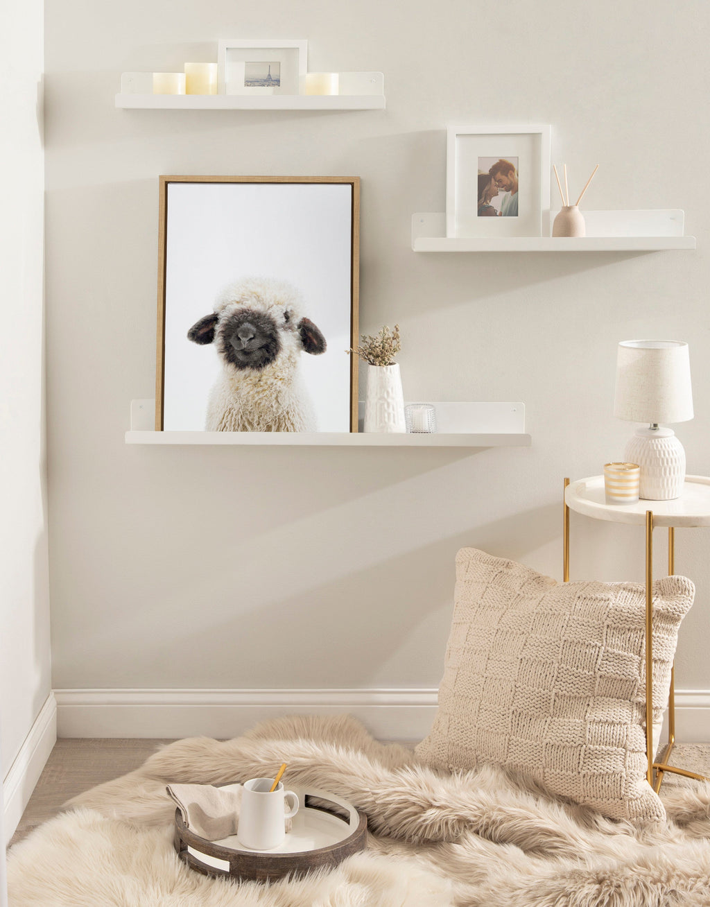 Sylvie Animal Studio Black Nosed Sheep Framed Canvas by Amy Peterson Art Studio