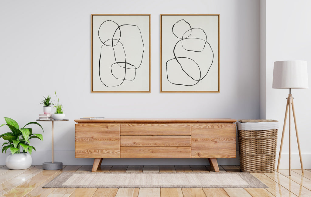 Sylvie Going in Circles Framed Textured Canvas Set of 2 by Teju Reval of SnazzyHues