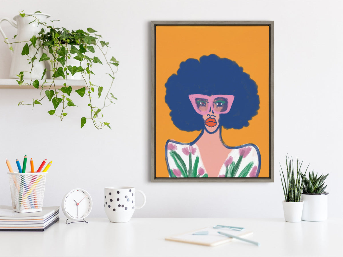 Sylvie Springtime Fierceness Framed Canvas by Kendra Dandy of Bouffants and Broken Hearts