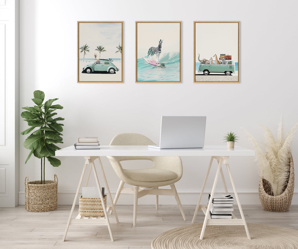 Sylvie Summer Adventures Framed Canvas by July Art Prints