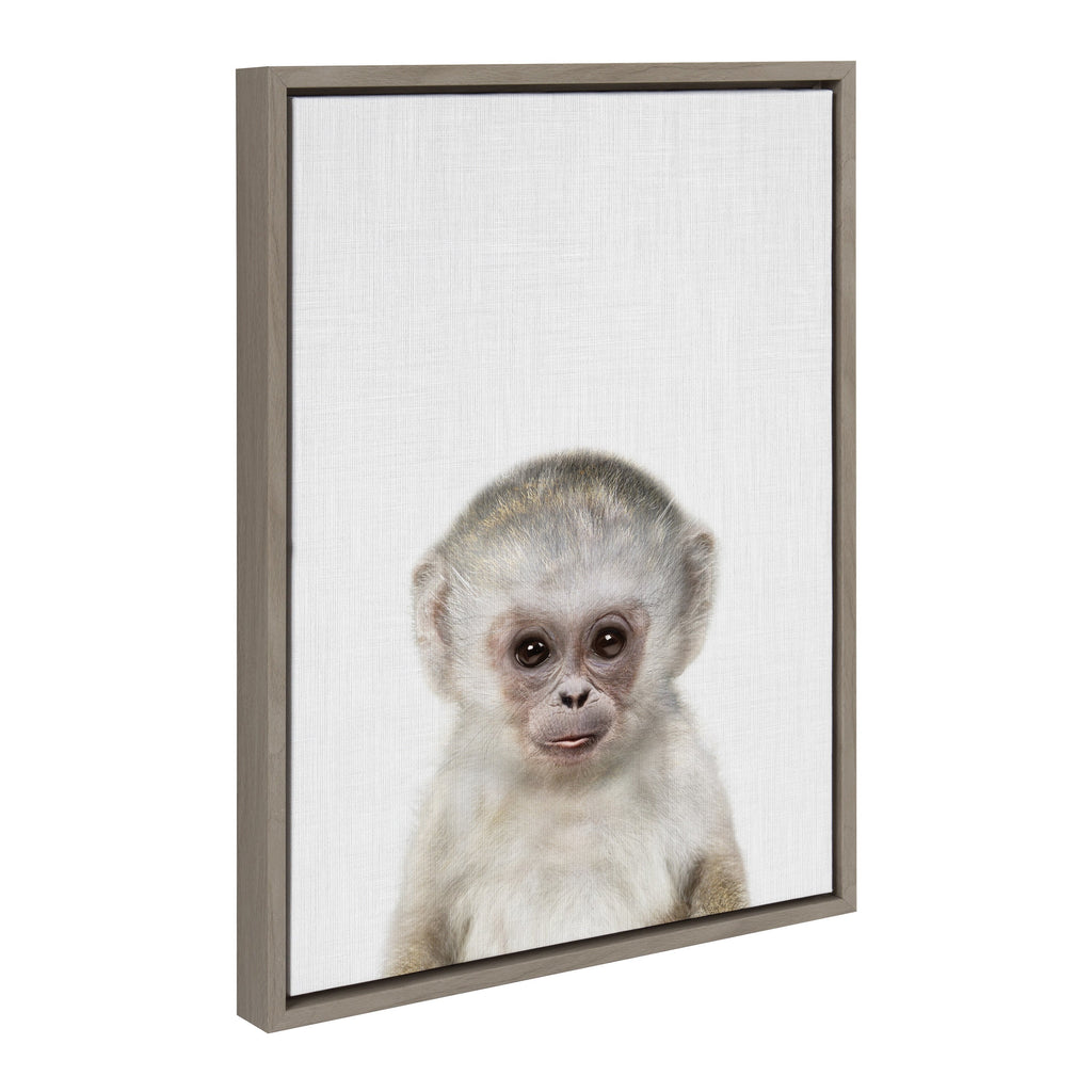 Sylvie Monkey Color Framed Canvas by Simon Te of Tai Prints