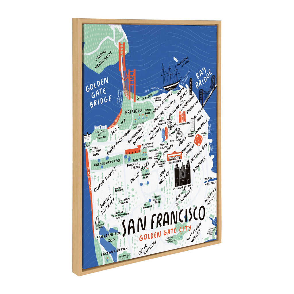 Sylvie San Francisco Illustration Framed Canvas by Stacie Bloomfield