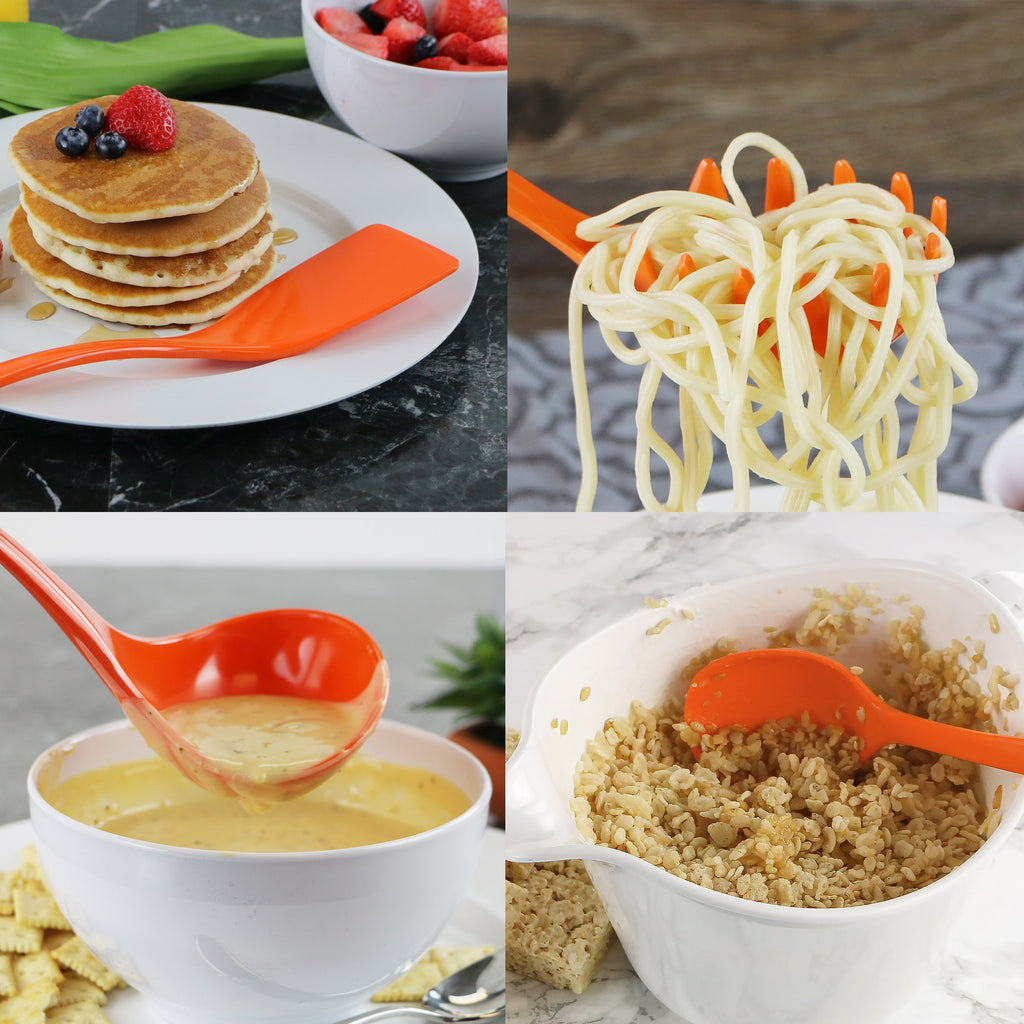 6-Piece Kitchen Utensil Set with Holder, Orange