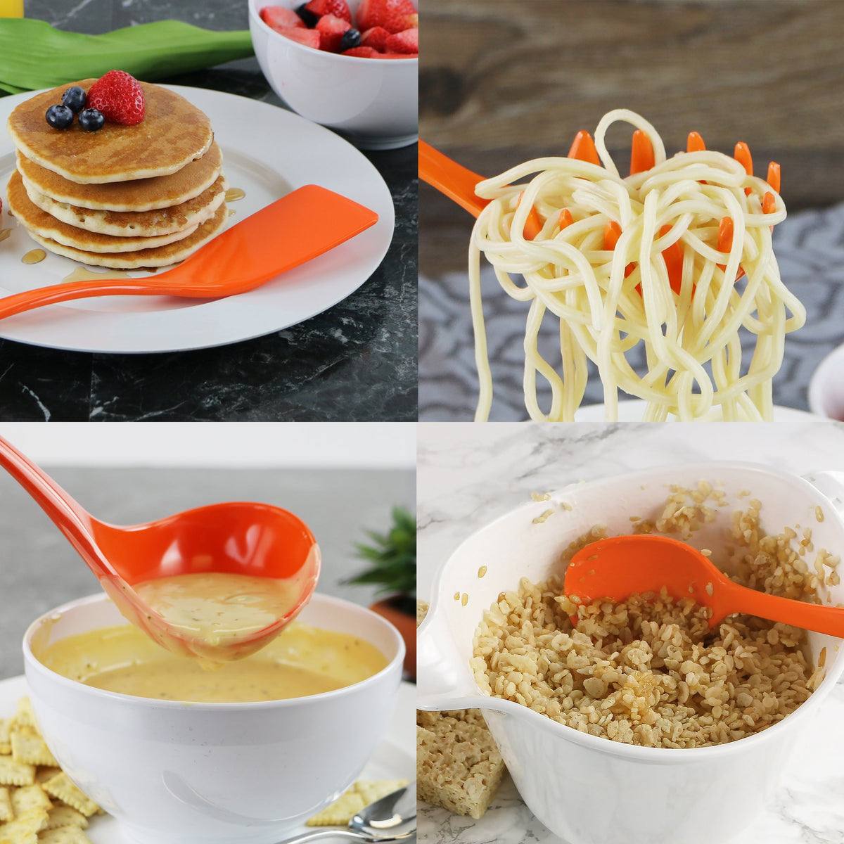 6-Piece Kitchen Utensil Set with Holder, Orange