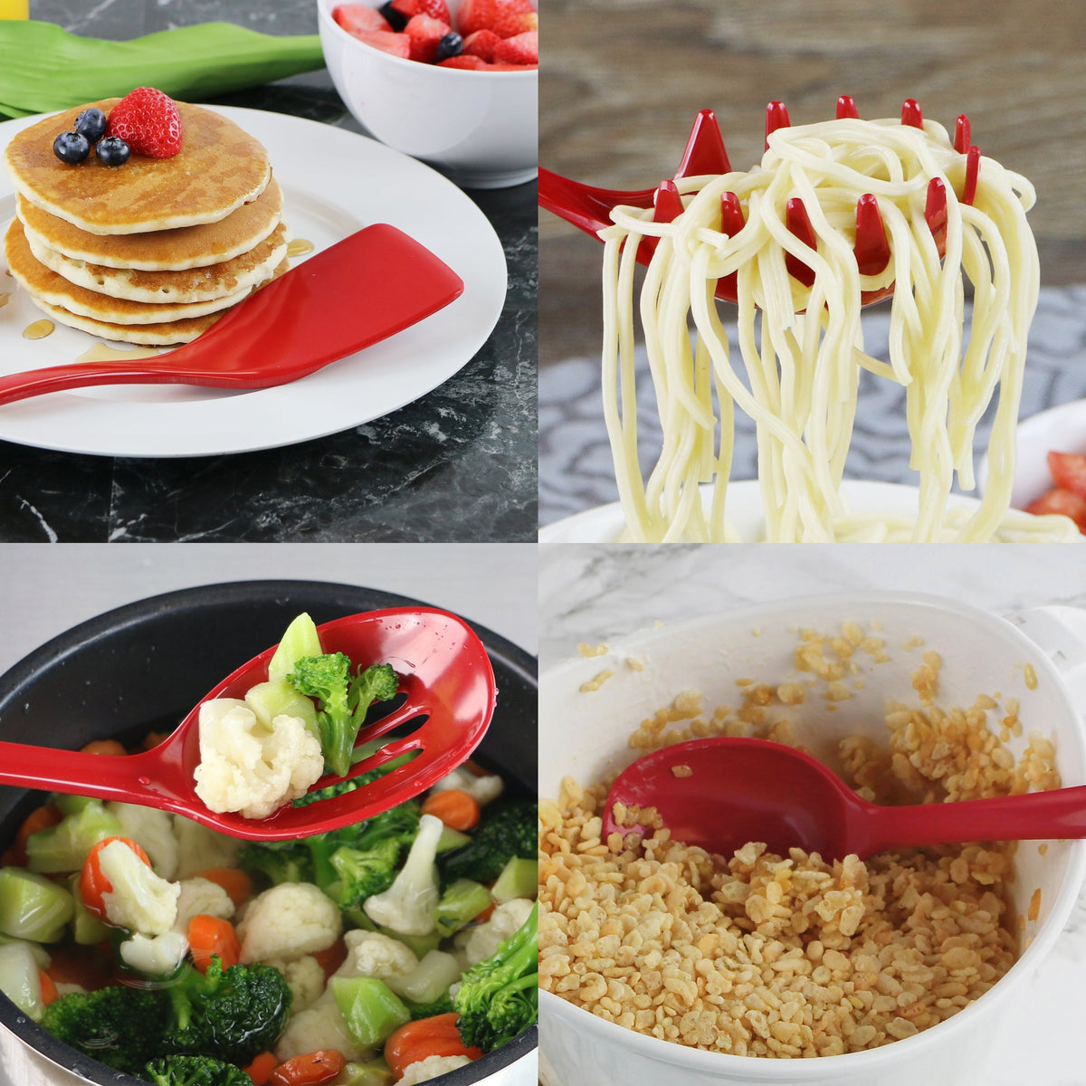 6-Piece Kitchen Utensil Set with Holder, Red
