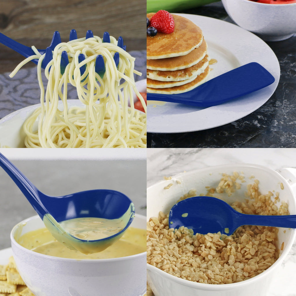 6-Piece Kitchen Utensil Set with Holder, Indigo