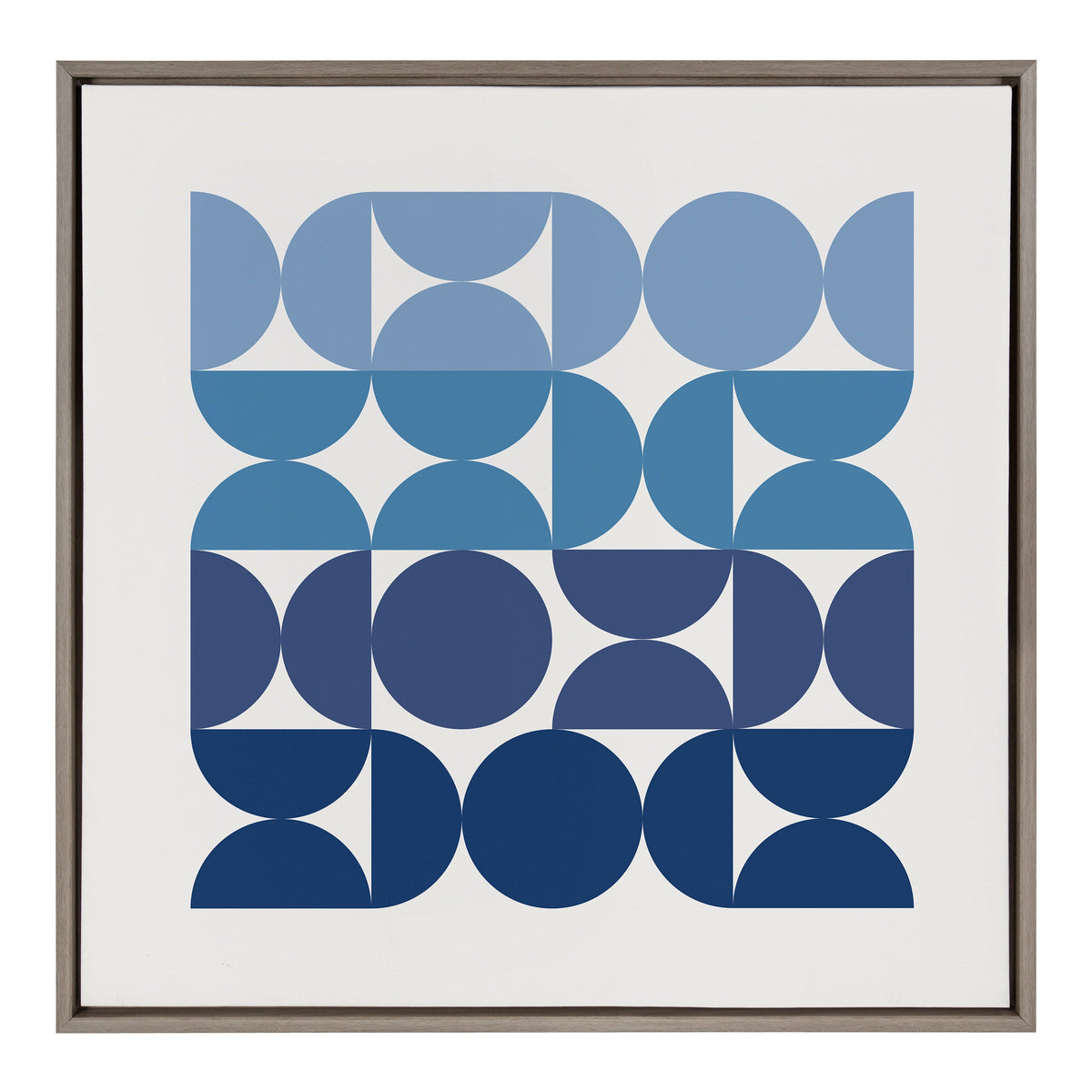 Sylvie Circles and Curves Ocean Beach Blues Framed Canvas by The Creative Bunch Studio