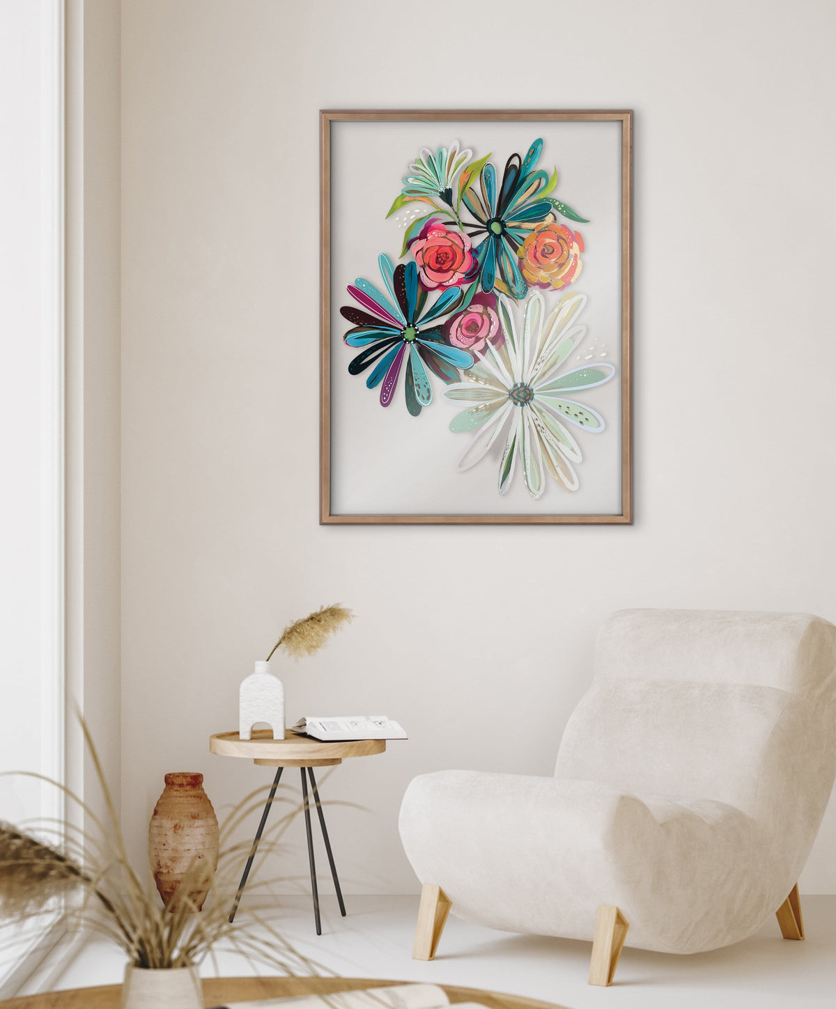 Blake Flowers on Glass 2 Whole Flowers Framed Printed Art by Jessi Raulet of Ettavee