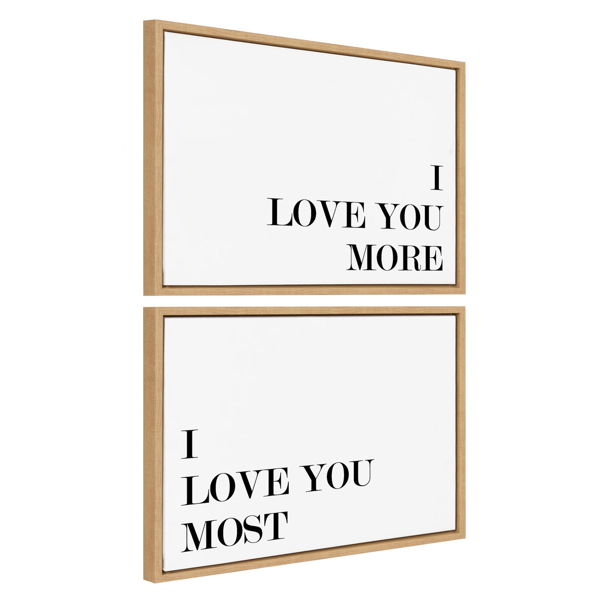 Sylvie I Love You More and I Love You Most Framed Canvas Art Set of 2 by Maggie Price of Hunt and Gather Goods