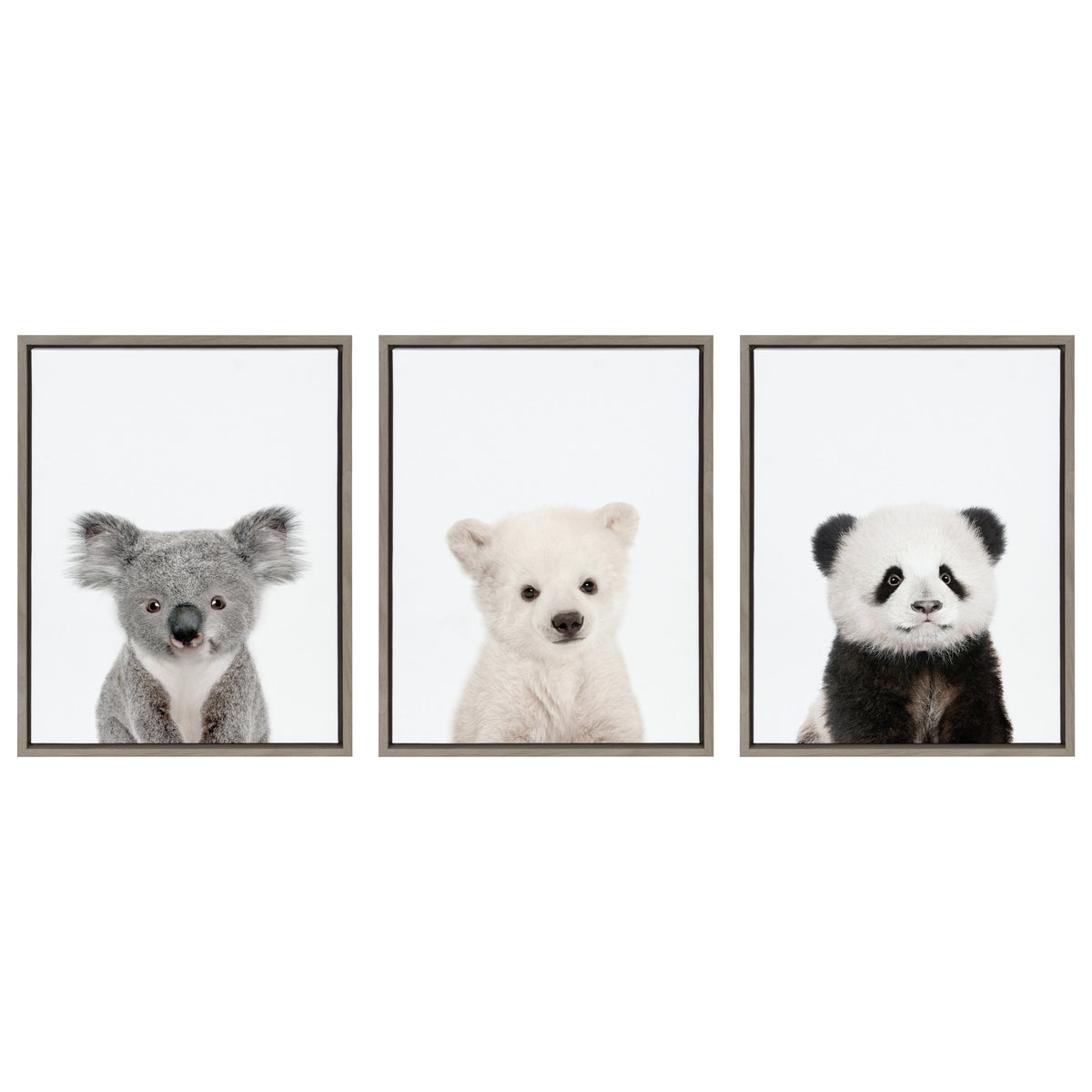 Sylvie Three Bears Framed Canvas Set of 3 By Amy Peterson